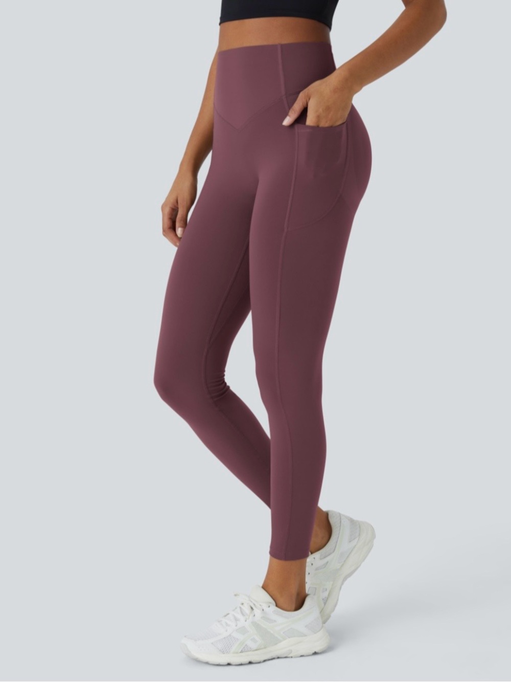 HALARA women’s Burgundy High-Waist Active Leggings